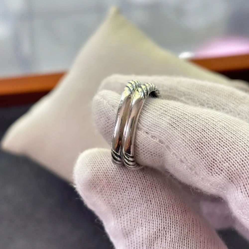 David Yurman 11mm Albion Ring with Amethyst & Diamonds 7